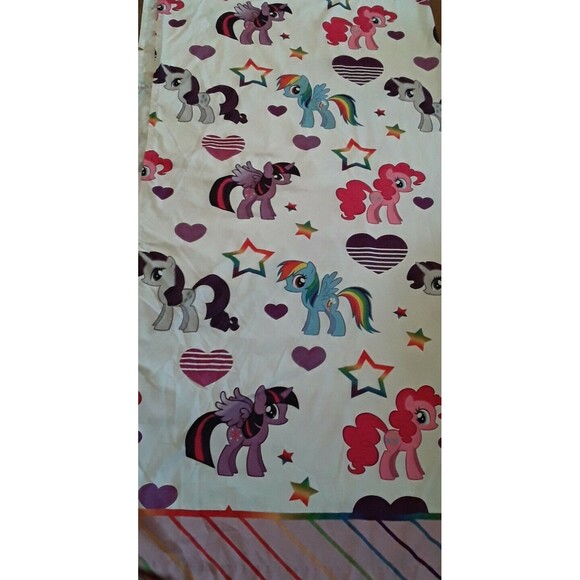 Vintage Retro My Little Pony Twin Flat Sheet Pinkie Pie Twilight Good Fabric EUC - Picture 1 of 4